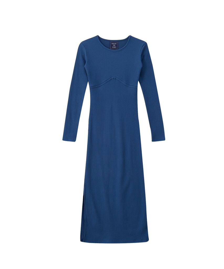 Salon De Yon Line Point Basic Jersey Dress_ Blue
