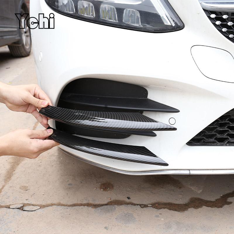 For Mercedes Benz C Class W205 2019-2026ABS Car Styling Front Fog Light Decoration Strips Air Intake Grille Cover Trim Accessory