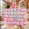Candy Color Cartoon Keycap Keychain 26 Key Decompression Keyboard Fidget Keycap Clicker Toy Bag Pendant