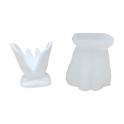 Silicone Candlestick Decoration Mould Artistic Hand Candlestick Silicone Moulds for Custom Resin Home Ornaments