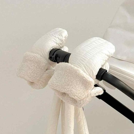 Luvas de Carrinho de Inverno Impermeáveis Quentes Manguito de Mão para Clima Frio à Prova de Vento Universais Mitones com Forro de Pelúcia para Bebê Pais Passeios Compras
