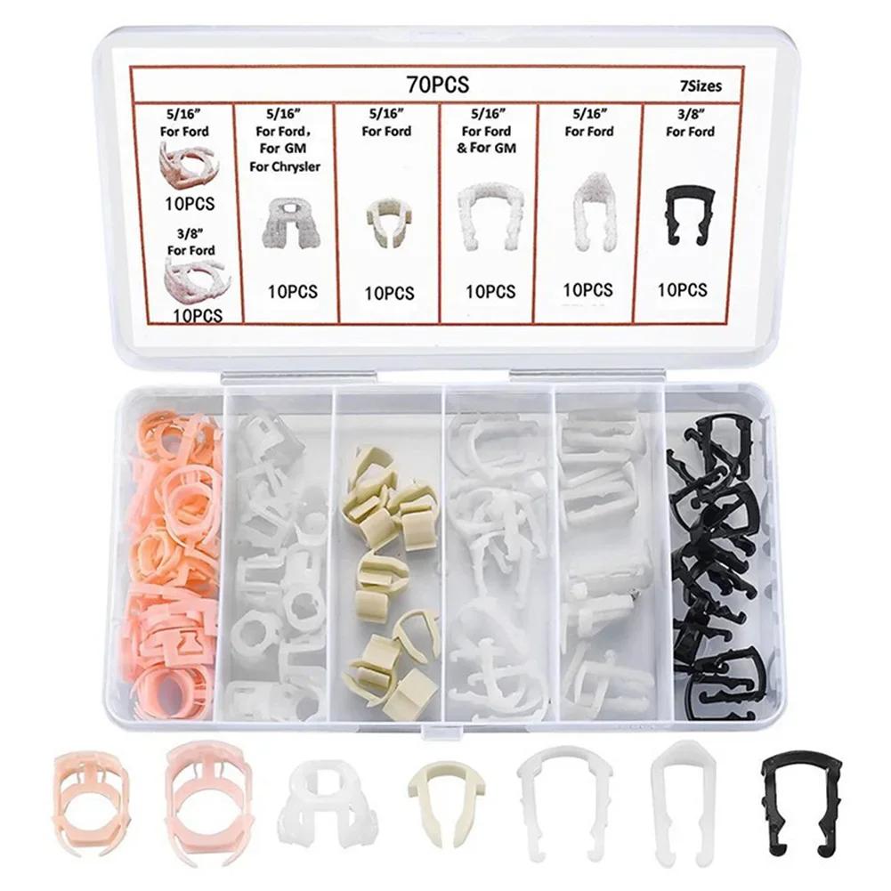 70Pcs/set  Fuel Line Retainer Clip Assortment Universal Fuel Line Retainer Clip Kit For Ford Car Accessory