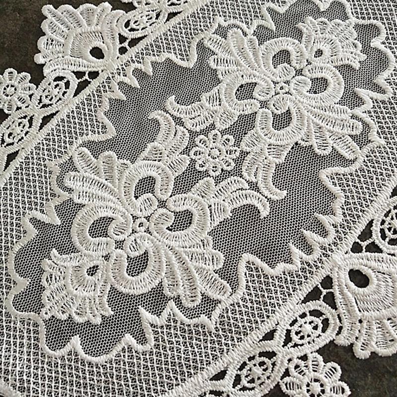 French Romantic Lace Embroidery Oval Table Mat Plate Cup Cushion Cooking Area Restaurant Hotel Placemat Cup Coaster Banquet Party Coffee for Home