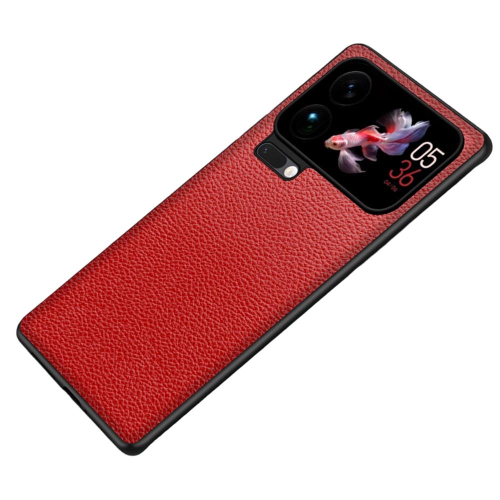For Xiaomi 17 Pro Case Litchi Texture PU Leather Coated PC + TPU Protective Phone Back Cover