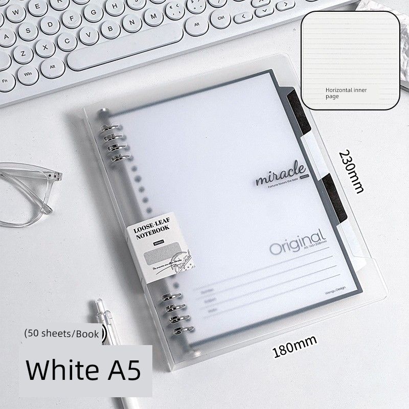 

Grade Three Class Two B5 Loose Spiral Notebook Good-looking Student Only Non-Manual Thickened Notebook Notepad Portable Book K [Single Pack] A5 White (50 Horizontal Inner Pages)