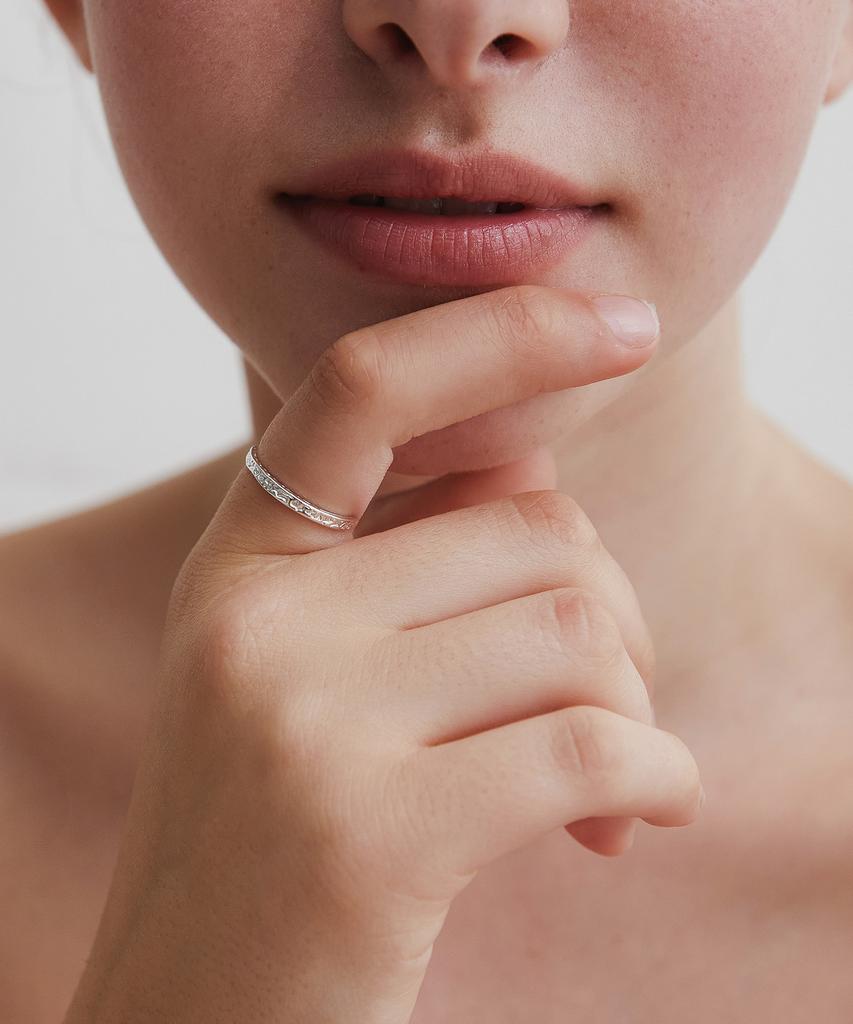 Tatiana (Sølv 925) Groft Linje Daglig Ring Cr1852