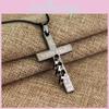 Death Note Anime Necklace With Cross Pendant On Leather Cord For Fans And Gift Giving