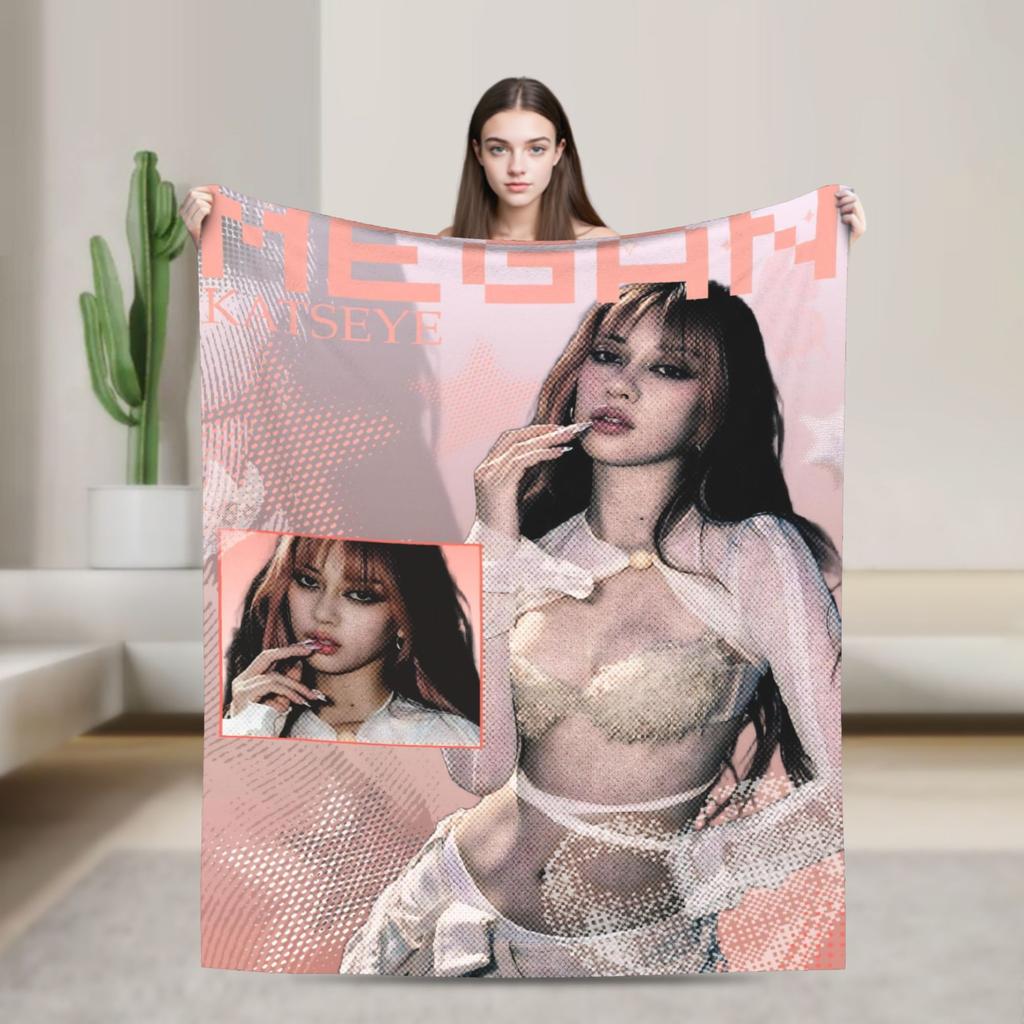 Manon Katseye Kpop Blanket Fleece All Season Portable Soft Throw Blankets for Home Bedroom Bedspread