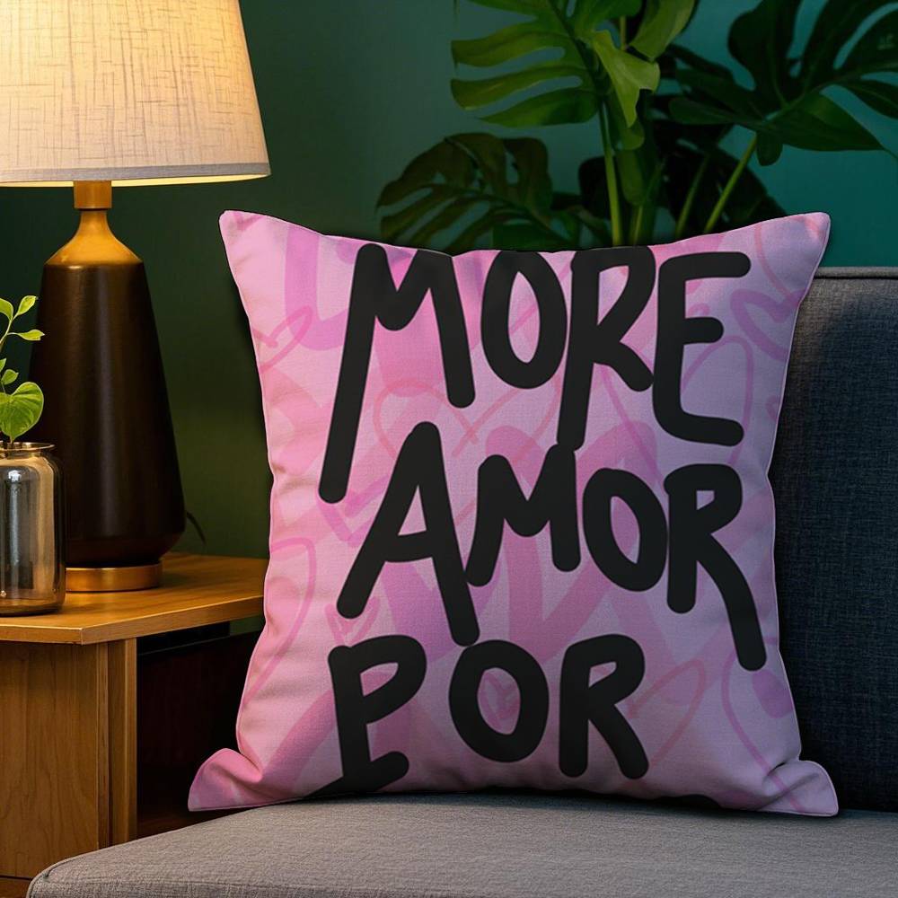 

Colorful Maximalist More Amor Pillow Case Plush Fabric Soft Double Sided Print Home Sofa High Quality Cushion Cover Throw 12x12Inch