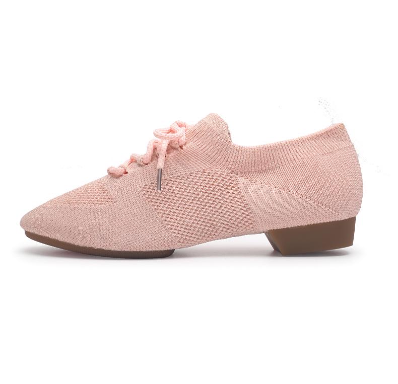 Fly-knit Schnür-Ballerinas mit Absatz für Damen-Latein-, Yoga- oder Jazztanz.