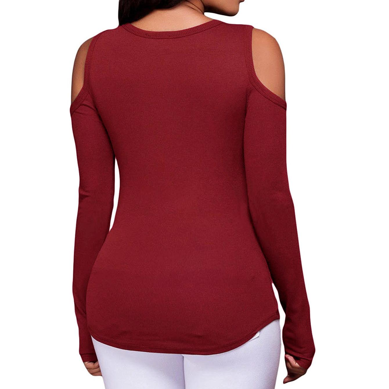 

Женская рубашка с открытыми плечами, бандажная, с V-образным вырезом и длинными рукавами 4xl