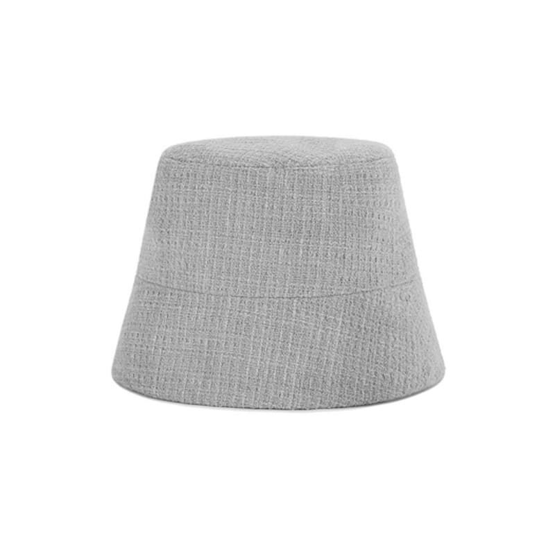 VARZAR VA Studded Tweed Drop Bucket Hat In Gray