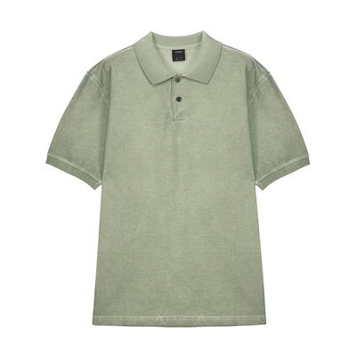 Nau Garment-Dyed Polo Neck T-Shirt Light Khaki