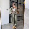 2025 European & American Women's Long Sleeve Cardigan Shirt with Casual Pants Fashion Set