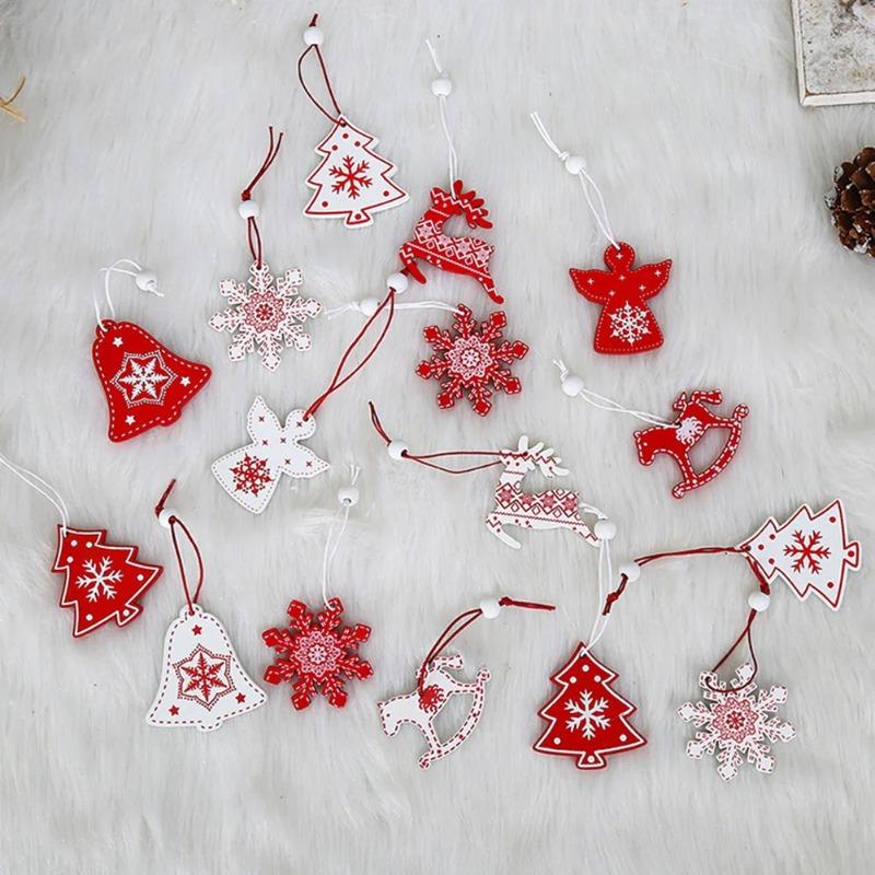 Charming Rustic Appeal Christmas Ornaments Christmas Pendants Bell Snowflakes Elk Ornaments Christmas Tree Pendants For Christmas Tree