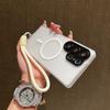 Custodia Magnetica Traslucida Opaca con Laccetto per Samsung Galaxy S26 S25 S24 S23 Ultra Plus S24 25FE Magsafe Ricarica Wireless