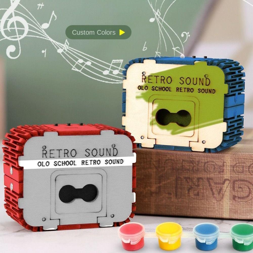Wooden Wooden Tape Recorder Self-made Cassette Recorder Useful Assembly Tape Recorder  Friend Gift