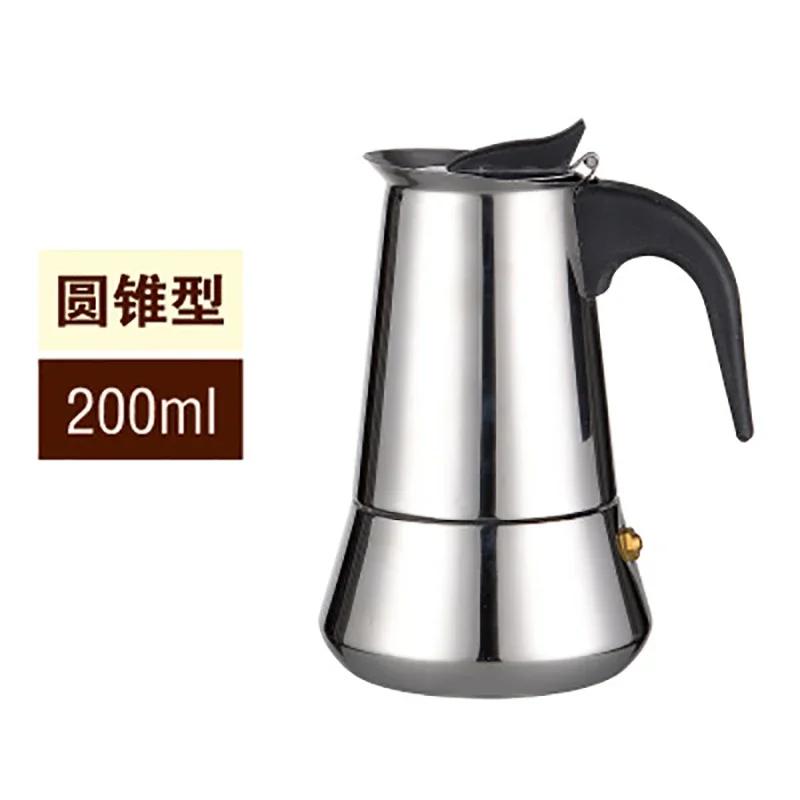 Mokka Espresso Latte Percolator Stove Koffiezetapparaat Espresso Pot Italiaanse Koffie Machine 200/300/450Ml Rvs Restaurant, Bar