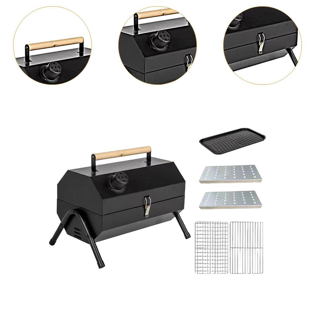 BBQ Grill Comfortable Handle Tabletop Grill for Outdoor Camping Outing