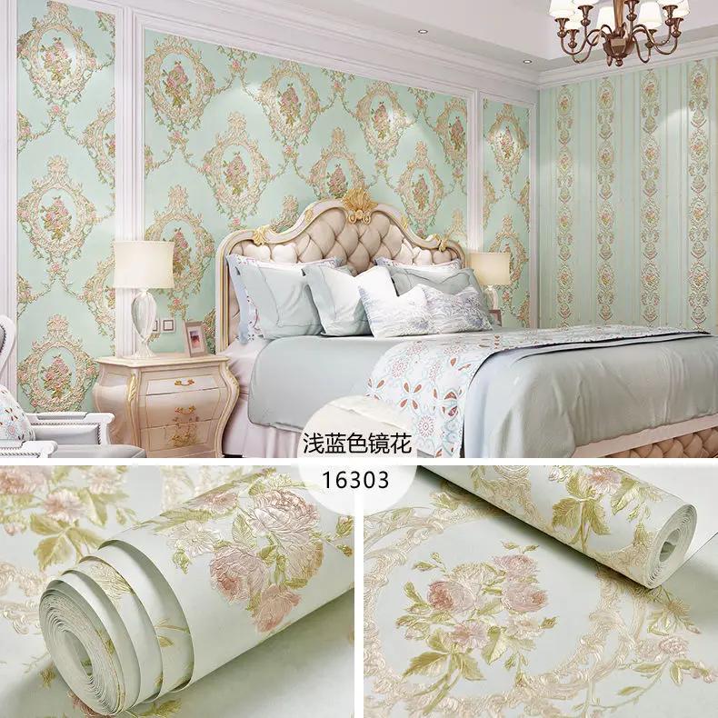 Zesílené samolepky na zeď v evropském stylu 3D do obývacího pokoje Samolepicí domácí dekorace Netkané tapety Tapeta na pozadí do ložnice