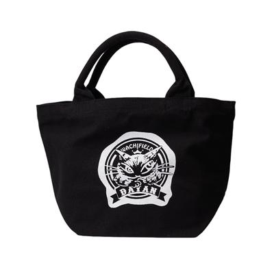 Cat Dayan Tragetasche Dicke Leinwand Rohrgriff Katze Katze Damen Walking Tote Lunch Tote Bento Tote Baumwolle Schwarz [Wachifield] WTKE-01B