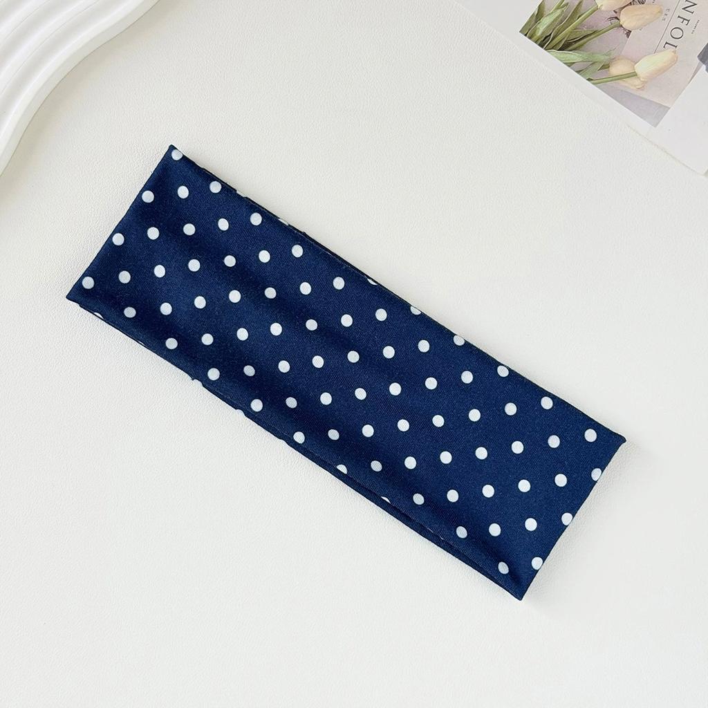 Y2K Retro Boho Breeze Wind Dot Stretch Women's Hairbands Korean Ins Fashion Wide Headbands Yoga Sports Dating Hair Accessories