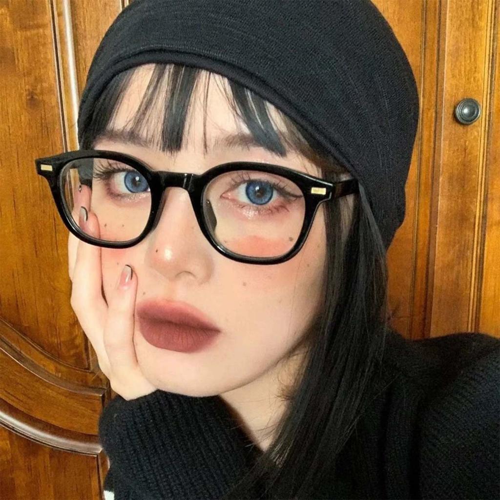 Fashion Round Frame Glasses Retro Aesthetics Modern Style Anti Blue Light Round Eyewear Vintage Black Leopard Frame Eye Glasses