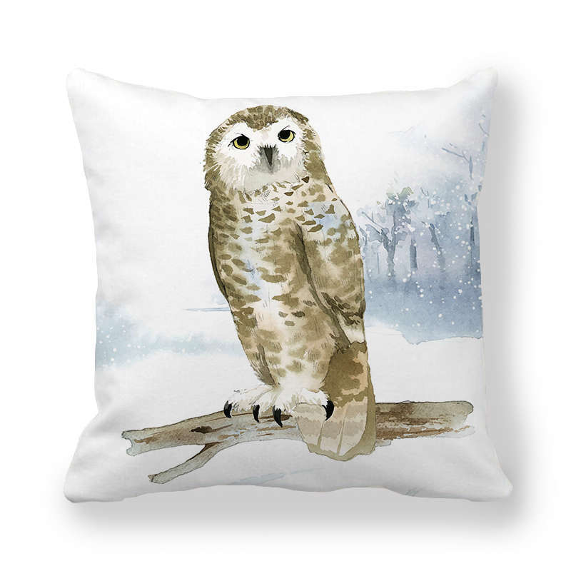 Icy And Snowy Animal Patterns Digital Printing Short Plush Pillow Covers For Car Sofa Office Cushion Cover Home Goods