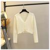 Sunscreen Cardigan Women's New Summer Thin Short White, Knitted Top Shawl Small Outer Skirt