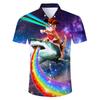 Cămașă Hawaiiană de Plajă pentru Bărbați Imprimeu 3D Animal Amuzant Tricou Top Casual cu Mânecă Scurtă Butonată Cămași Aloha de Vacanță Streetwear