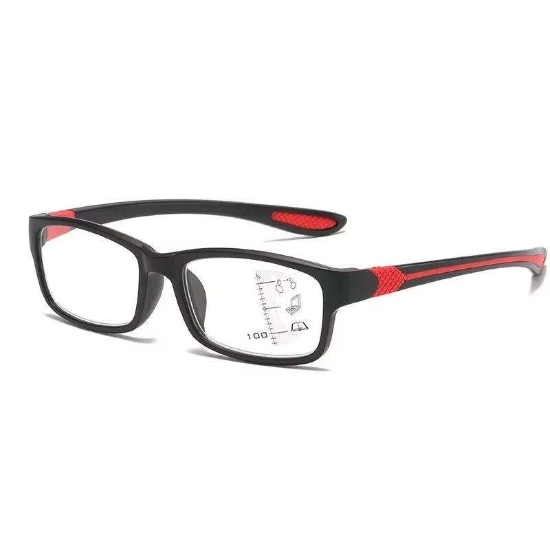 Neue Multifokale Lesebrille Herren Damen Sport Anti-Blaulicht Brille TR90 Fassung Alterssichtigkeit Brille Nah und Fern 0 bis +4.0
