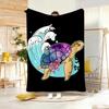 Illustration S-Summer Beach Vibes Throw Lightweight 240g Flannel Blanket Soft Skin-friendly for Summer Cooling