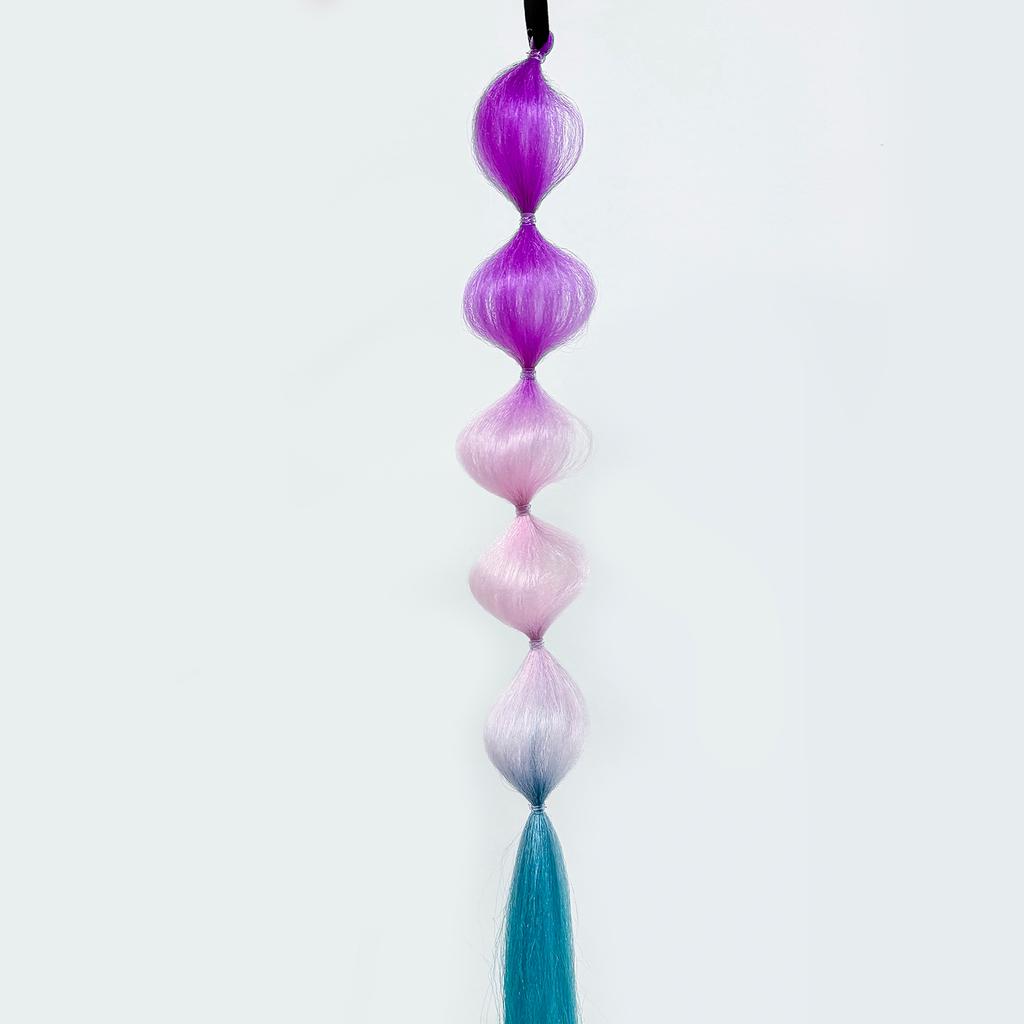 Fashion Braid Sweet Hair Ties Girl Gradient Cherry Blossom Powder Twist Long Braid Wig Hairbands Party Dating Hair Accessories