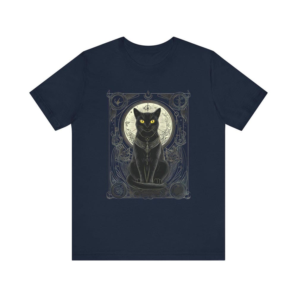 Vintage Women Mystical Cat Tarot Shirt Celestial Moon Phase Goth Dark Academia Shirt Crewneck Casual Unisex Y2K Top Streetwear