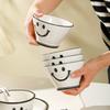 Creative And Cute Smiley Tableware Household Ceramic Tableware Housewarming Gifts Rice Bowl Baking Bowl Vegetable Plate Spoon Combination