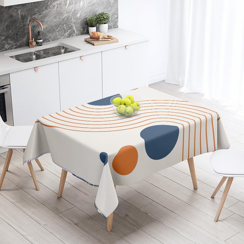 Nappe Géométrique Abstraite 1 pièce Décoration de Fête Résistante Table de Salle à Manger Restaurant Café Nappes 140X200cm 100x140cm