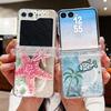 Starry Sea Dolphin Print Case For Samsung Z FlIP 7 FE 6 5 Magnetic Hinged Clear Hard PC Folding Phone Cover For Galaxy Z Flip7 Flip6 Flip5