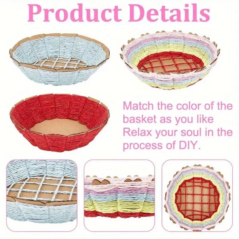 2026Novo Kit de 3 Peças Cáqui para Tecelagem de Cestas DIY Material Floral Kit de Artesanato Fabricação de Papel Materiais de Tecelagem para Artesanato Criativo