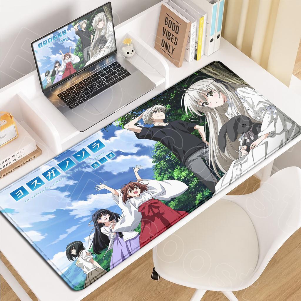 Yosuga no Sora Cartoon Anime Gaming Sora Kasugano Mauspads Mit Verriegeltem Rand Gummiboden Tischmatte Computer Büro Zuhause Teppich 900x400mm