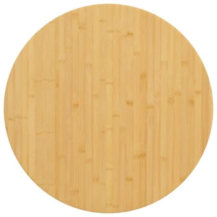 VidaXL Dessus de table Ø80x2,5 cm bambou 352683