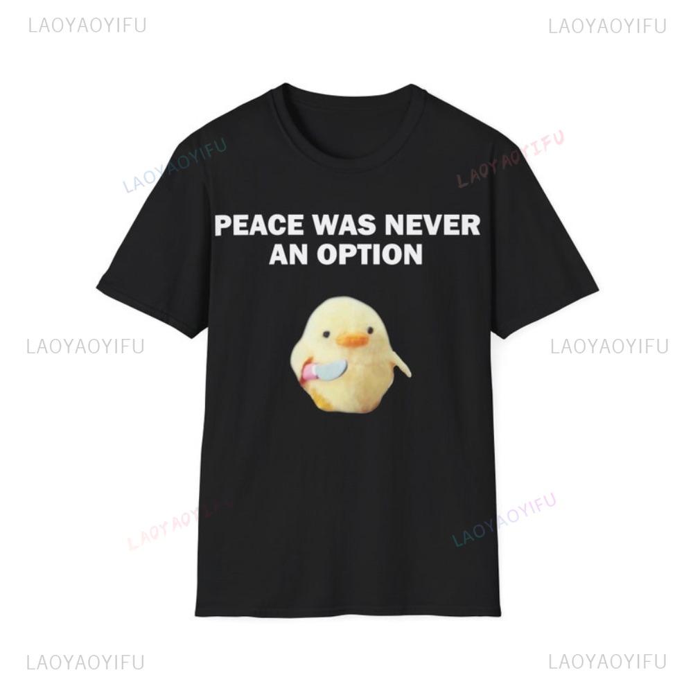 Funny Chick Knife Peace Was Never An Option Graphic T-shirt S