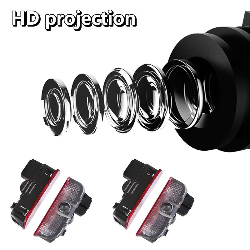 BFPQY1 2 For VW Touareg GTI MK6 Golf 5 6 7 Passat B6 B7 B8 B9 Jetta MK7 R LED Car Door Projector Welcome Ghost Shadow Light Accessories