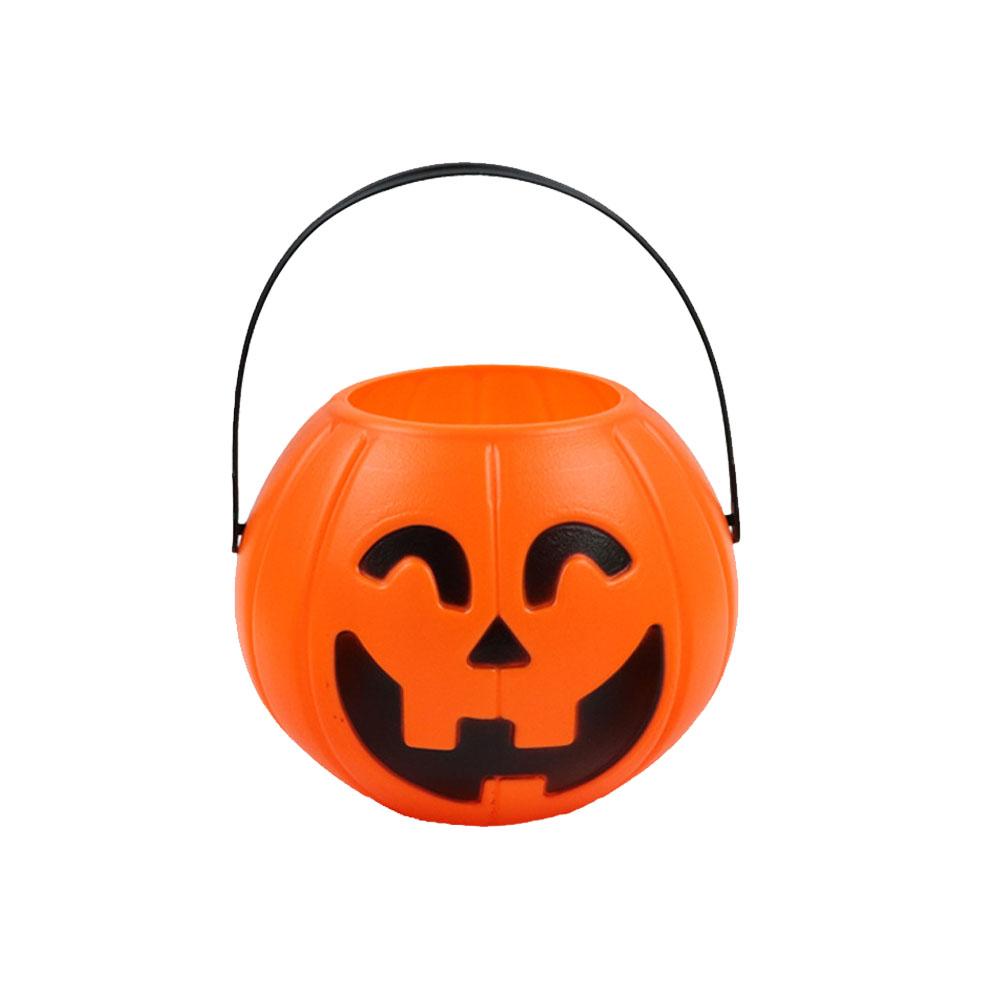 

Halloween Pumpkin Bucket Candy Pail Trick or Treat Collection Bag Mini Basket for Party Favors, Home Decor Gift Props