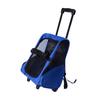 Zaino da Viaggio per Animali Domestici Borsa Trasportino per Gatti Cuccioli Cani con Trolley e Manico Telescopico Ruote Portatili per Passeggino Borsa da Viaggio (blu)