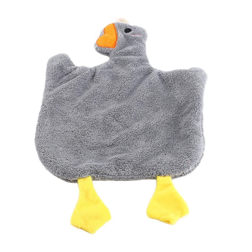 Cute Hand Towel with Hanging Pure Cotton Absorbent Decorative Kids Goose Hanging Hand Towel for Bathroom Kitchen