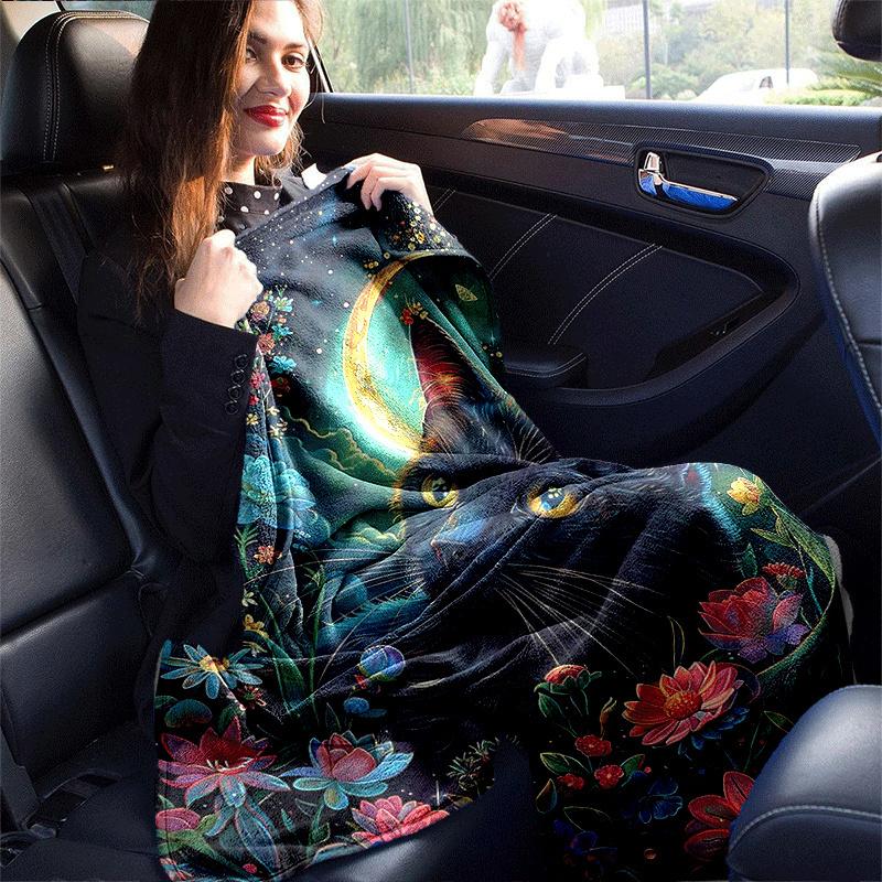 1pc Cat Printing Lightweight Flannel Blanket, Comfortable and Warm Blanket, for Camping Sofa Bed and Couch Office, Gift