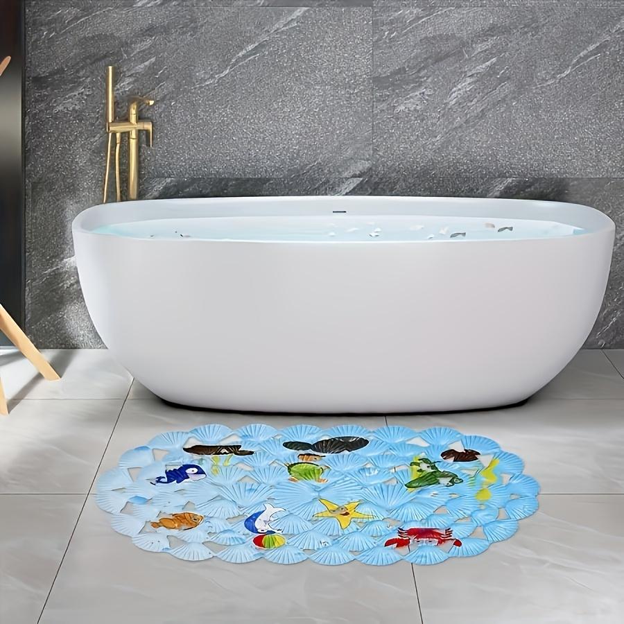 Colorful Sea Creatures Shell Design Non-Slip Bath Mat - Durable, Easy To Clean, Multi-Purpose Safety Floor Mat for Bathroom, Bathtub