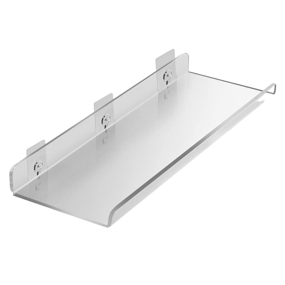 30x10x4cm Transparent Acrylic U-Shaped Display Storage Rack Punch-Free Bathroom Wall Storage Shelf