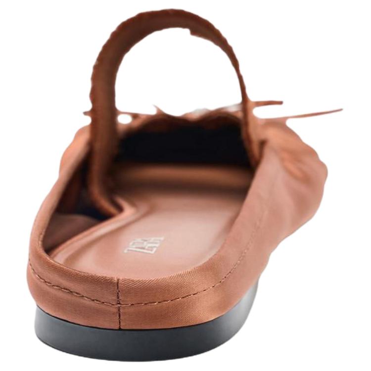 Zara Fashion Slip-On Anti-Wear Closed-Toe Slippers Women slippers Rust-Brown 3596610708