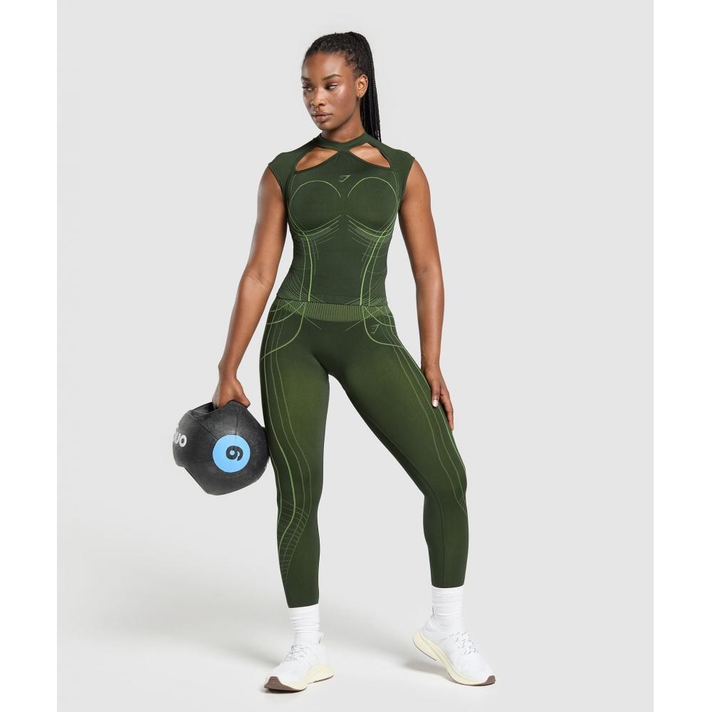 Gymshark Apex Seamless Midi T shirT Trail Green Energy gelaTo Green b3b1T Ec4y